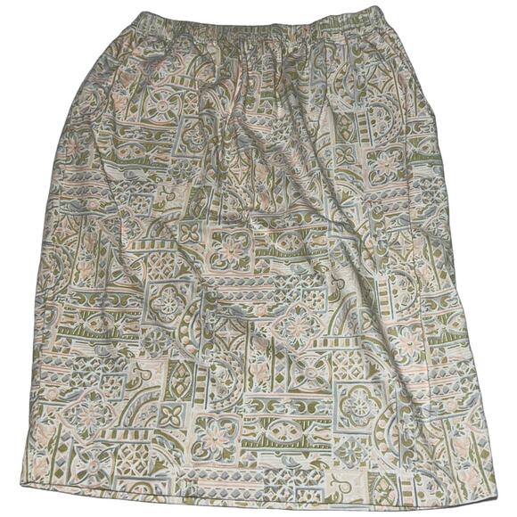 Vintage 90s Jennifer Reed Abstract Print Cotton Skirt with Pockets Medium - Picture 7 of 9